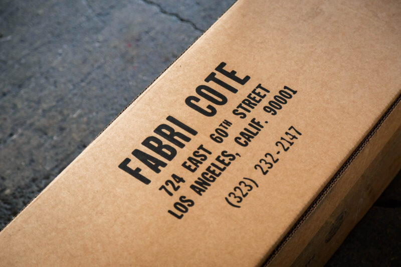Fabri Cote shipping box with address